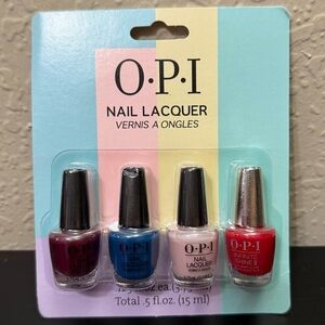O.P.I 4pk Mini Nail Lacquer Set, NEW
